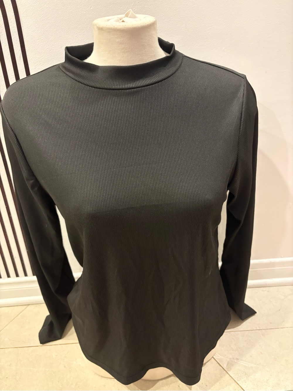 Women’s Long Sleeve Mock Neck Top - Dark Green